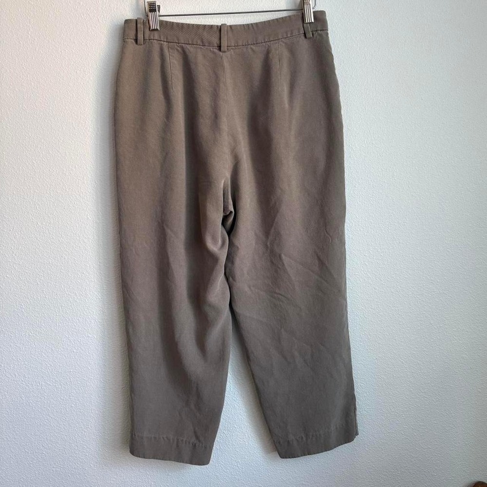 Everlane Taupe Brown High Waisted Pleated Tapered Cropped Trousers Pants Size 4 - Picture 5 of 7